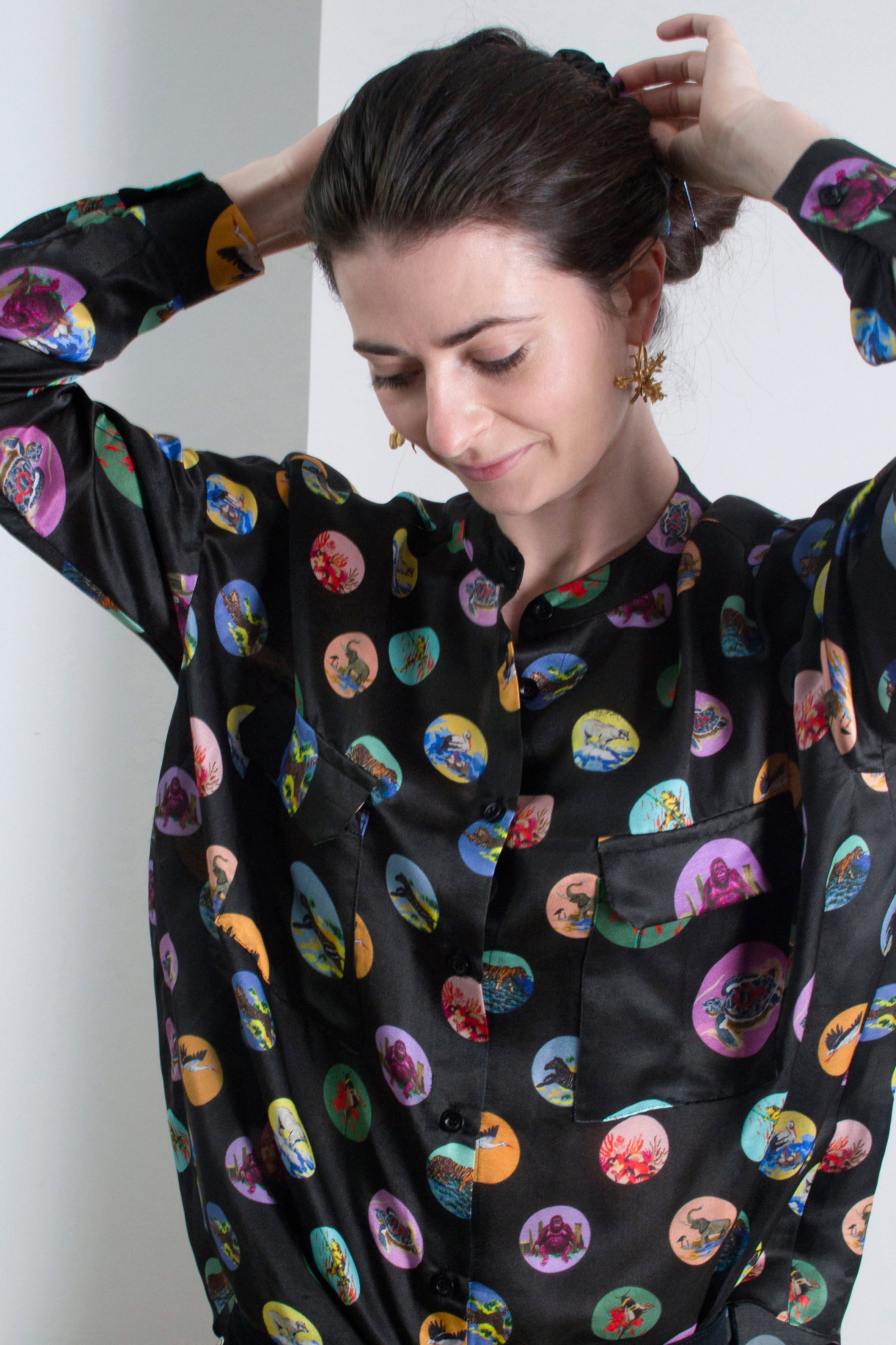 Endangered Polka in Silk Tencel