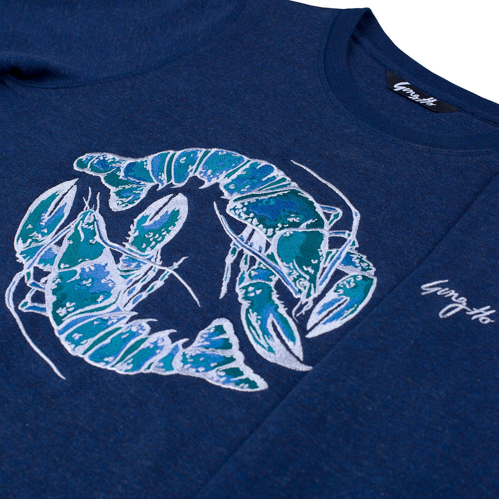 Blue Lobster Embroidered Sweatshirt Dress - SAMPLE
