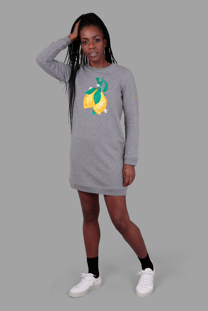 Lemon Sweatshirt Dress - SAMPLE