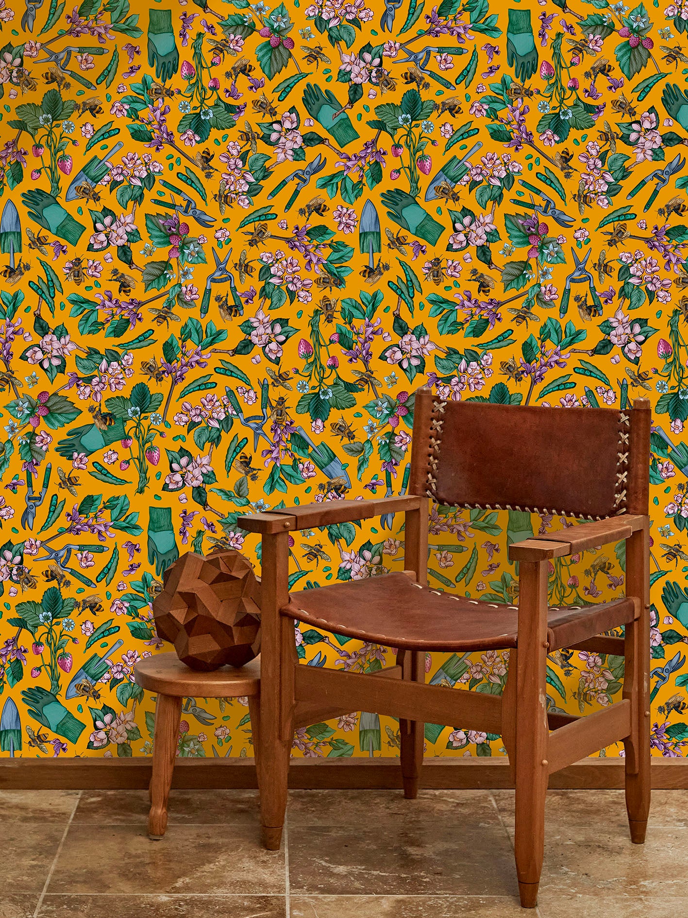 Signature Bee Mustard Wallpaper